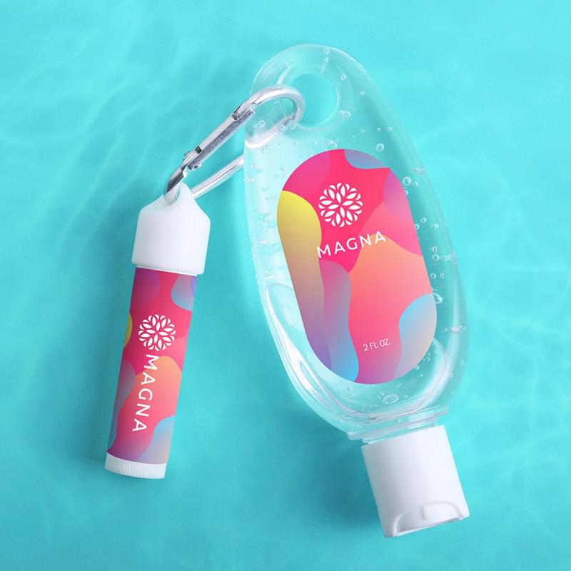 Sanitizer & Lip Moisturizer Carabiner Kit