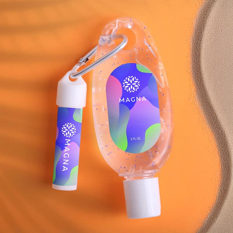 Moisturizing Sanitizer & Lip Moisturizer SPF15 Carabiner Kit