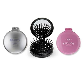 Compact Hair Brush With Mirror
