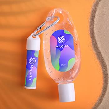 Moisturizing Sanitizer & Lip Moisturizer SPF15 Carabiner Kit